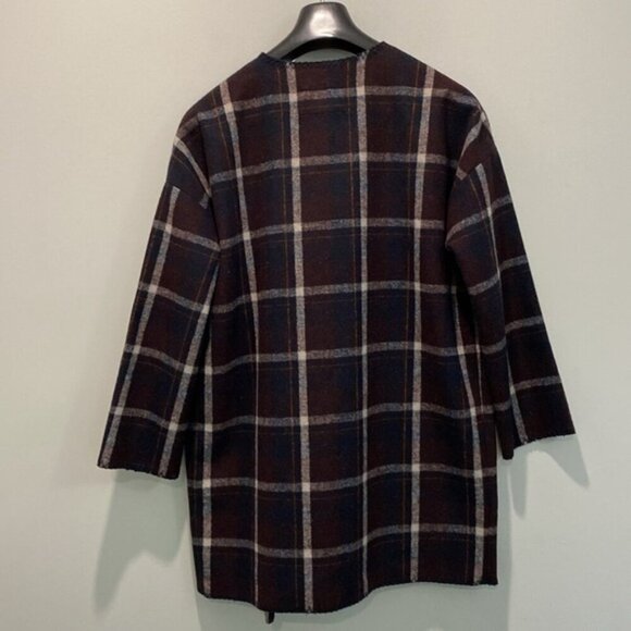 Storm & Marie Wool Plaid Coat Oversized - Picture 8 of 15